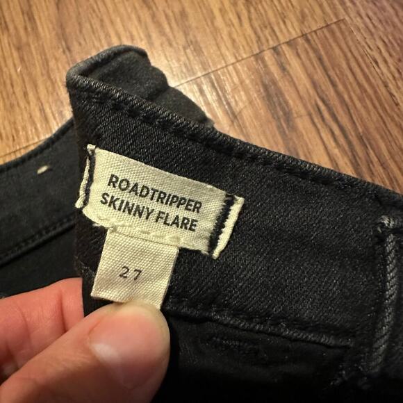 Madewell black THE ROADTRIPPER SKINNY FLARE Jeans size 27 cotton blend - Picture 7 of 11